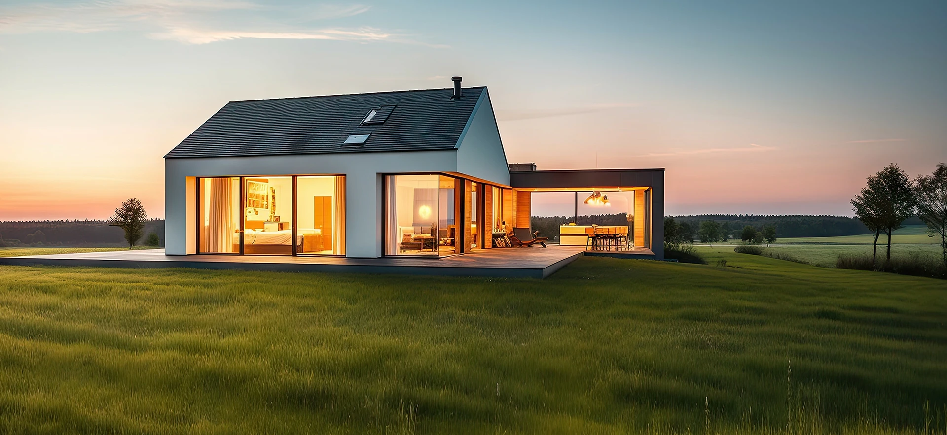 Alleinstehendes Haus mit Frühwarnsystem und Einbruchschutz
