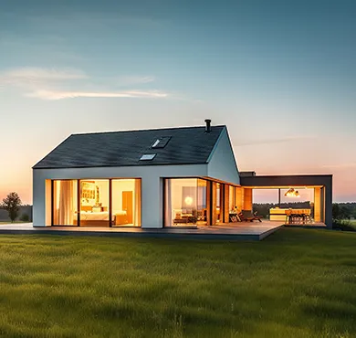 Alleinstehendes Haus mit Frühwarnsystem und Einbruchschutz
